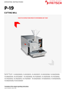 Operating manual Universal Cutting Mills PULVERISETTE 19